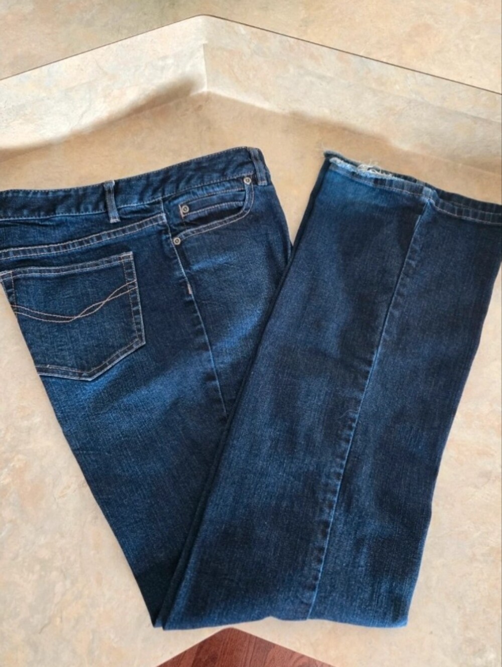 👖 J.Jill Awesome Bootcut Navy Blue Stretch Jeans Size 12👖